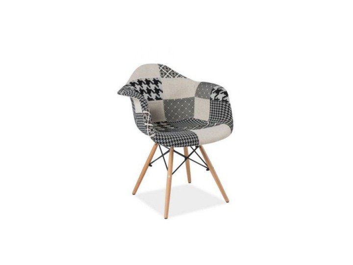 Стілець Signal Denis Тканина Печворк Чорний Білий